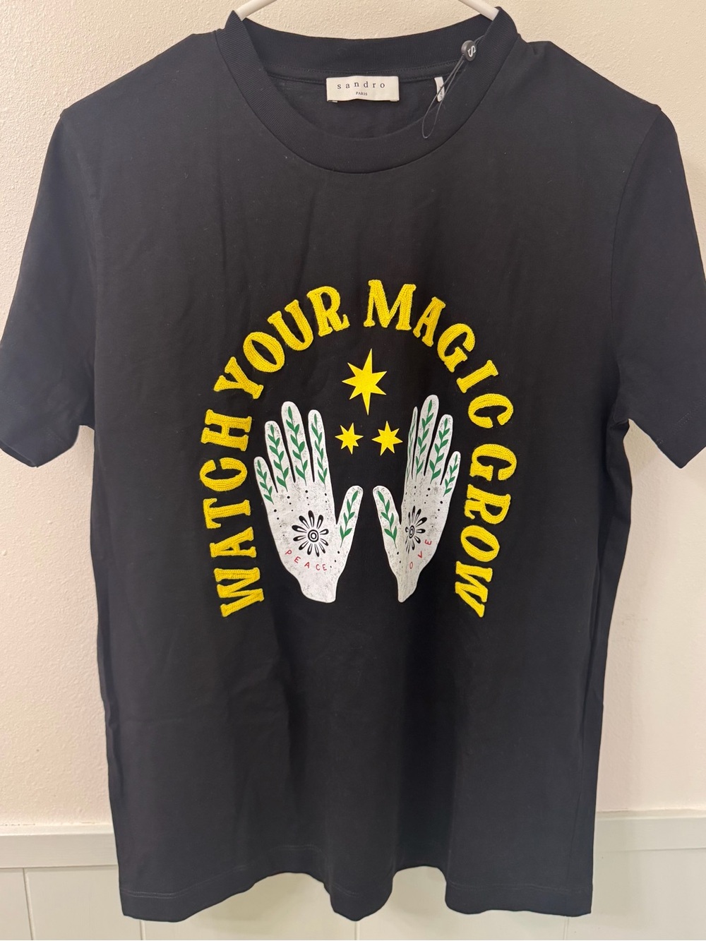 NEW Sandro Nevada Black Tee - Size S